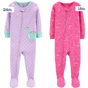 NWT Carter's cotton footies sizes 18m & 24m